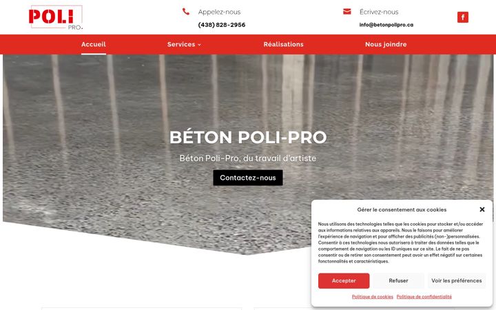 Screenshot of betonpolipro.ca