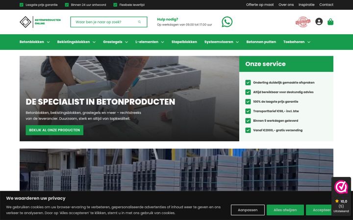 Screenshot of betonproductenonline.nl