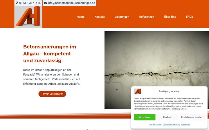 Screenshot of betonsanierung-allgaeu.de
