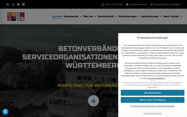 Ekrānuzņēmums no betonservice.de