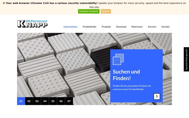 Screenshot of betonsteinwerk-knapp.de