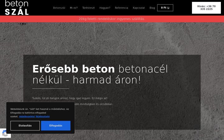 Screenshot of betonszal.hu