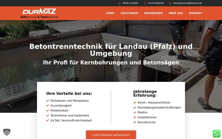 Screenshot of betontrenntechnik-durmaz.de