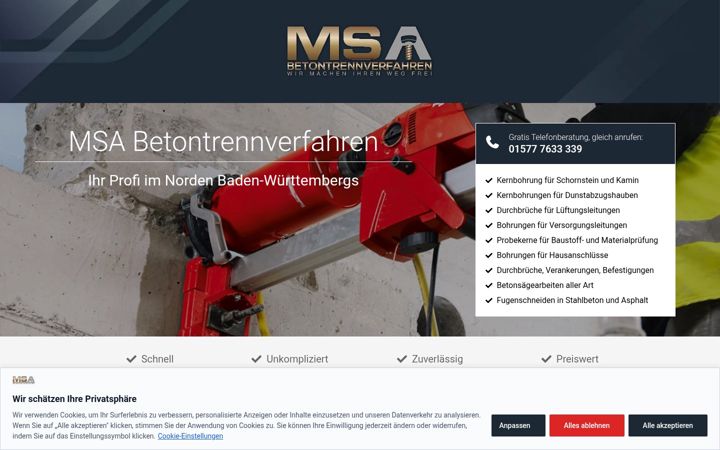 Screenshot of betontrennverfahren.de