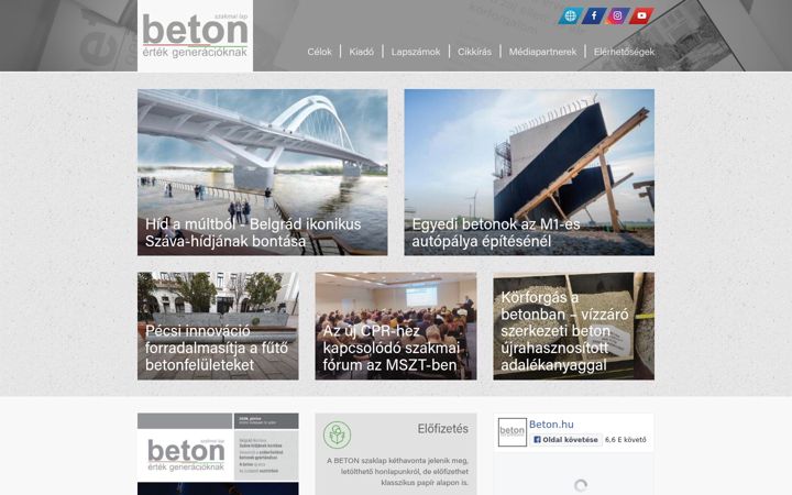 Screenshot of betonujsag.hu