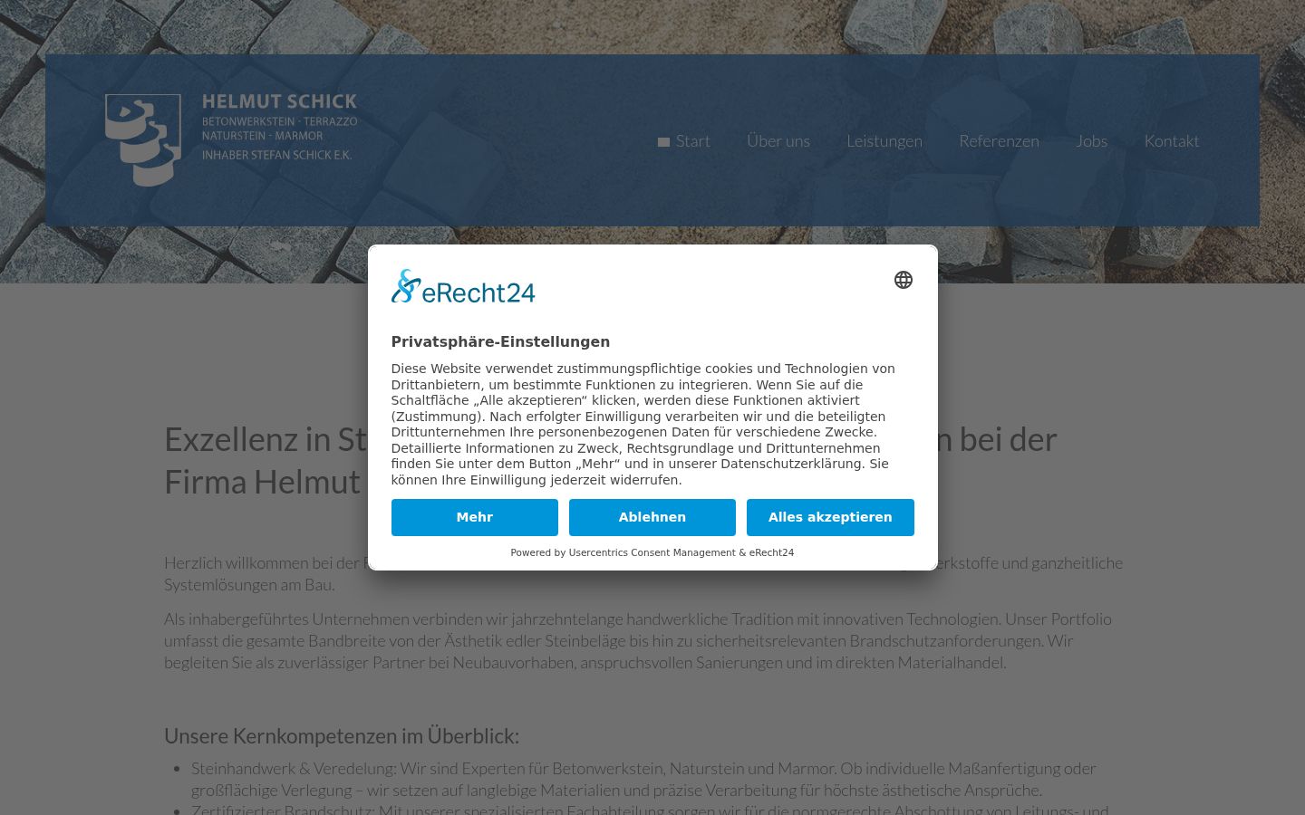 Captura de pantalla del banner de consentimiento mostrado antes de cualquier interacción