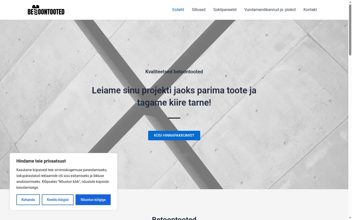 Screenshot van de toestemmingsbanner zoals getoond vóór enige interactie