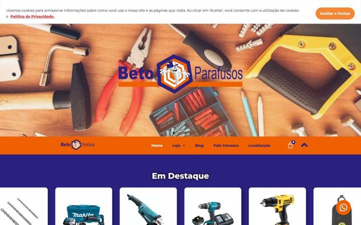 Screenshot of betoparafusos.com.br
