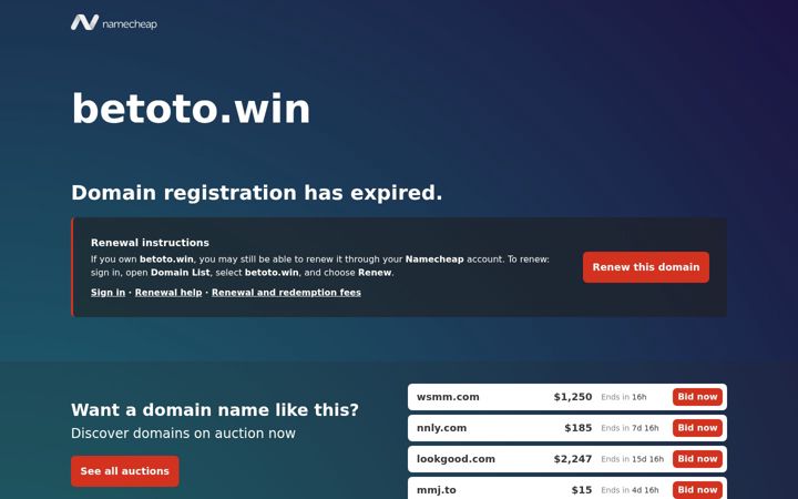 Screenshot of betoto.win