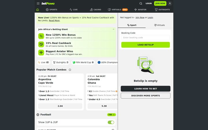 Screenshot of betpawa.cd