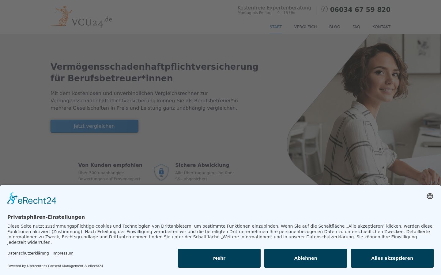 Screenshot of the consent banner shown before any interaction