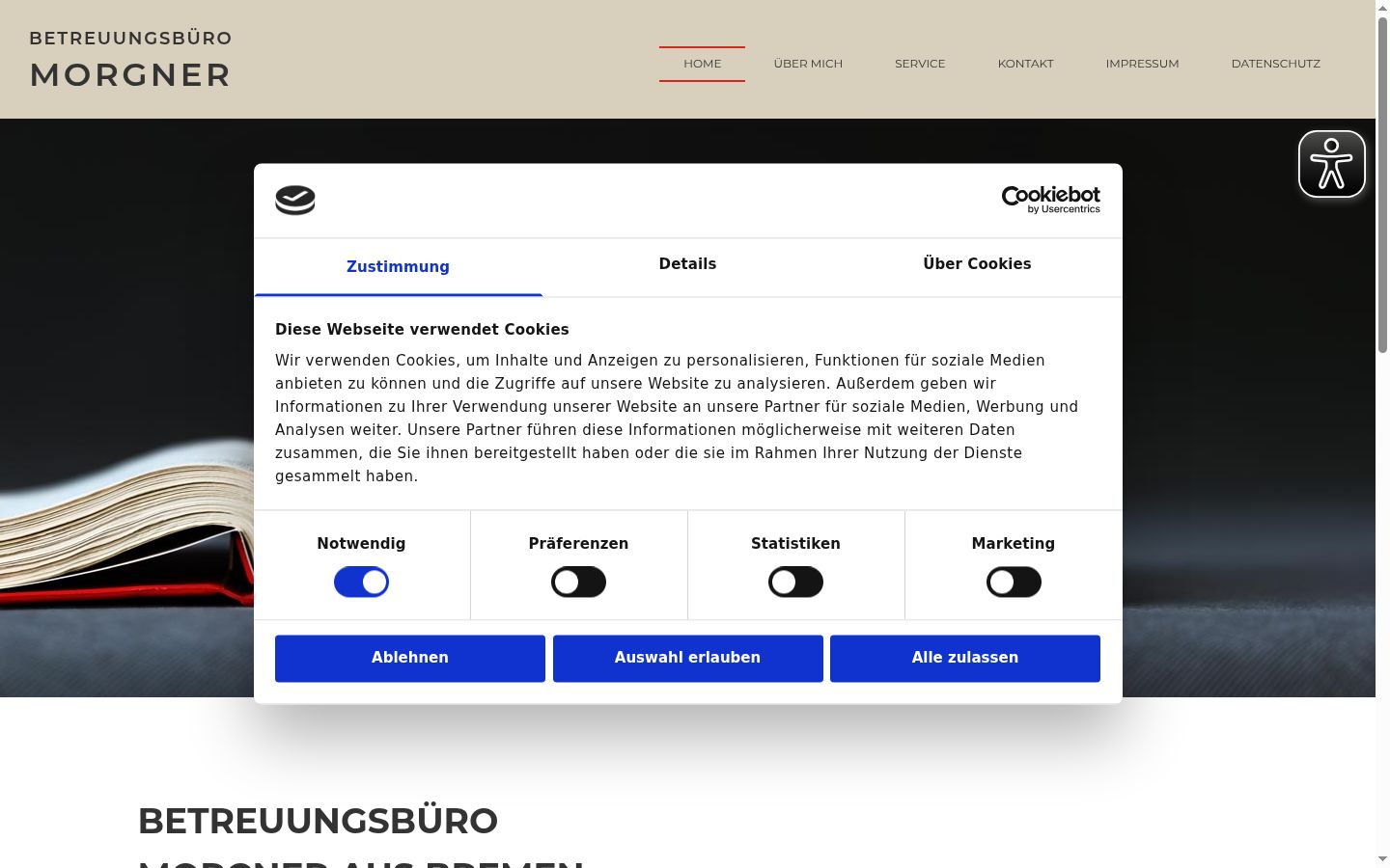 Screenshot of the consent banner shown before any interaction