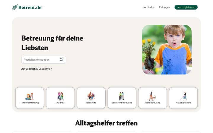 Zrzut ekranu betreut.de