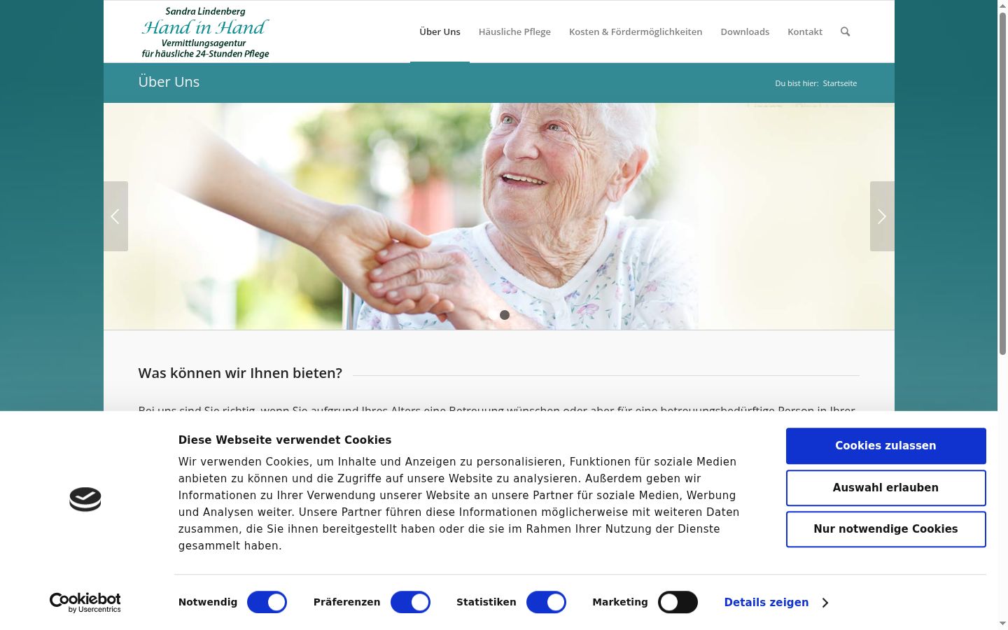 Screenshot of the consent banner shown before any interaction