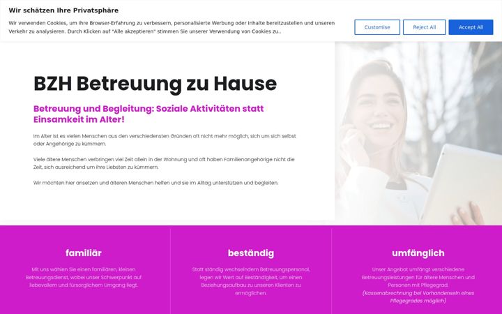 Screenshot of betreuung-zu-hause.com