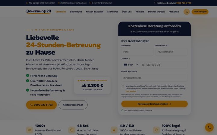 Screenshot of betreuung24.de