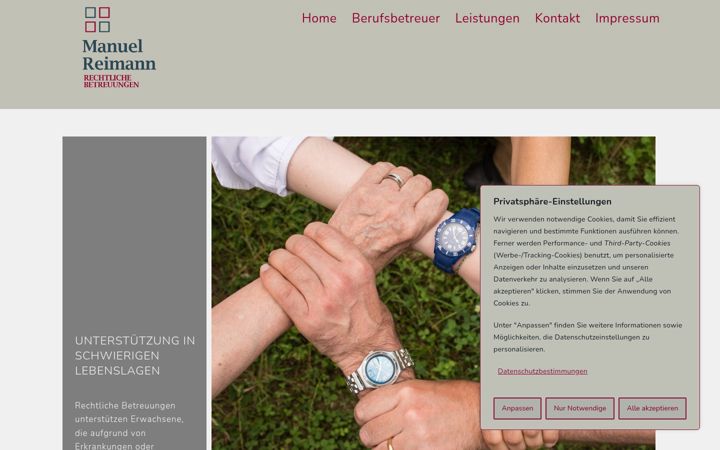 Screenshot of betreuungen-reimann.de