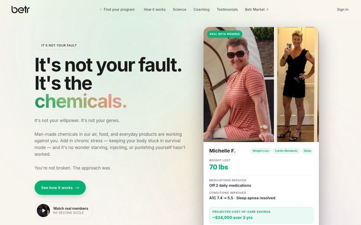 Screenshot of betrhealth.com