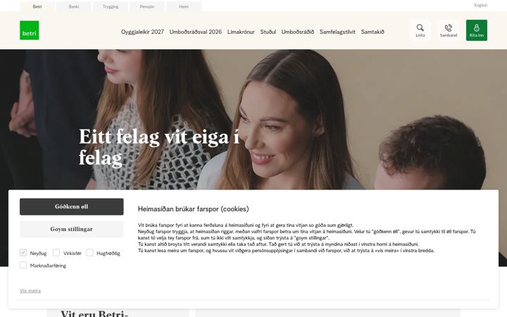 Screenshot of betri.fo