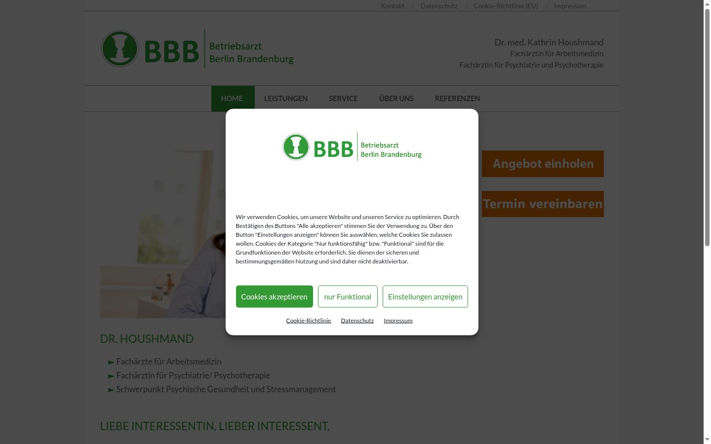 Screenshot of the consent banner shown before any interaction