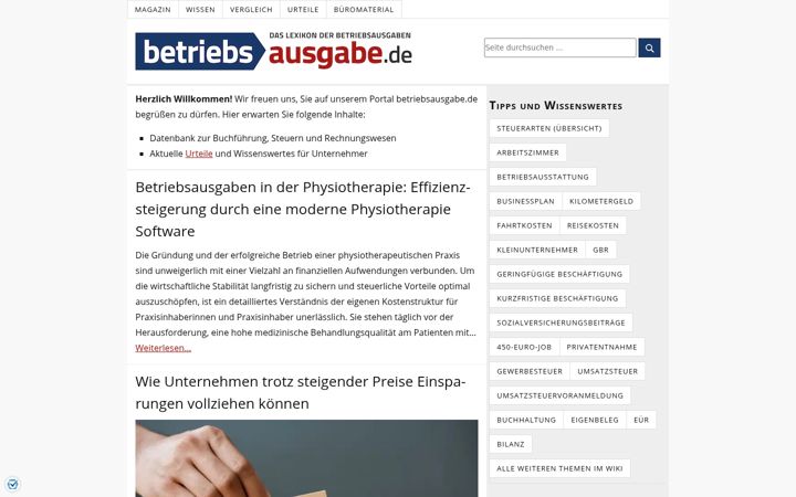 Screenshot of betriebsausgabe.de