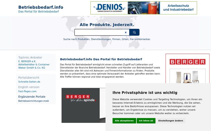Screenshot of betriebsbedarf.info