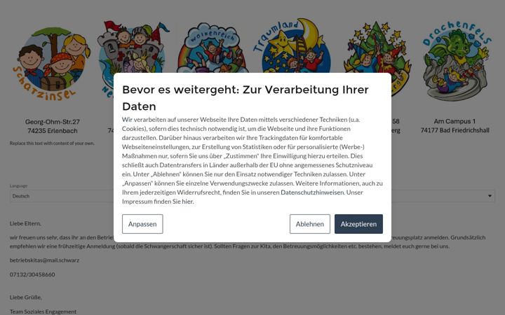 Screenshot of betriebskitas.schwarz
