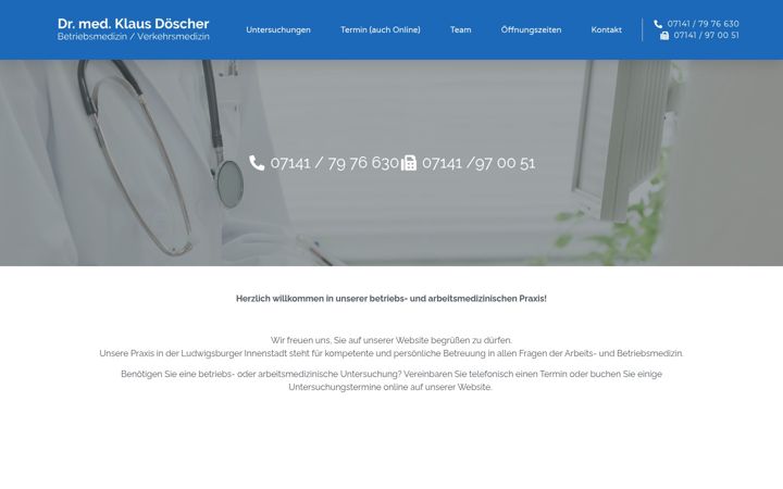 Screenshot of betriebsmedizin-ludwigsburg.de