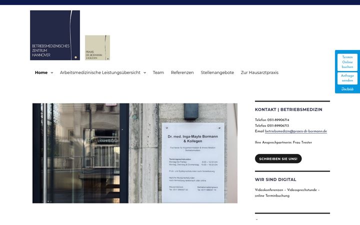 Zrzut ekranu betriebsmedizinisches-zentrum-hannover.de