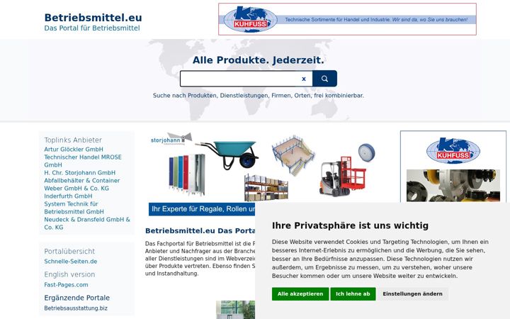 Screenshot of betriebsmittel.eu