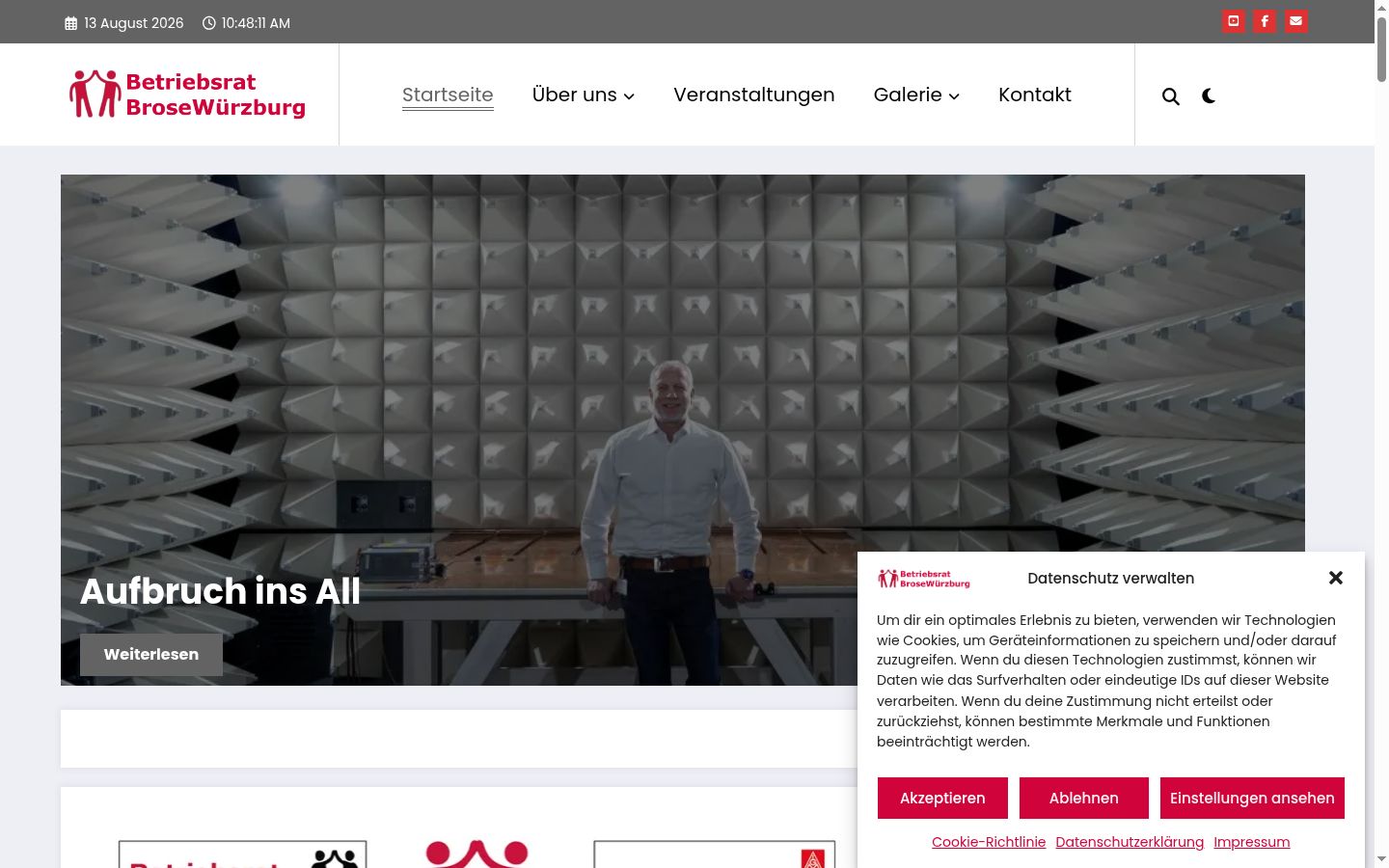 Screenshot of the consent banner shown before any interaction