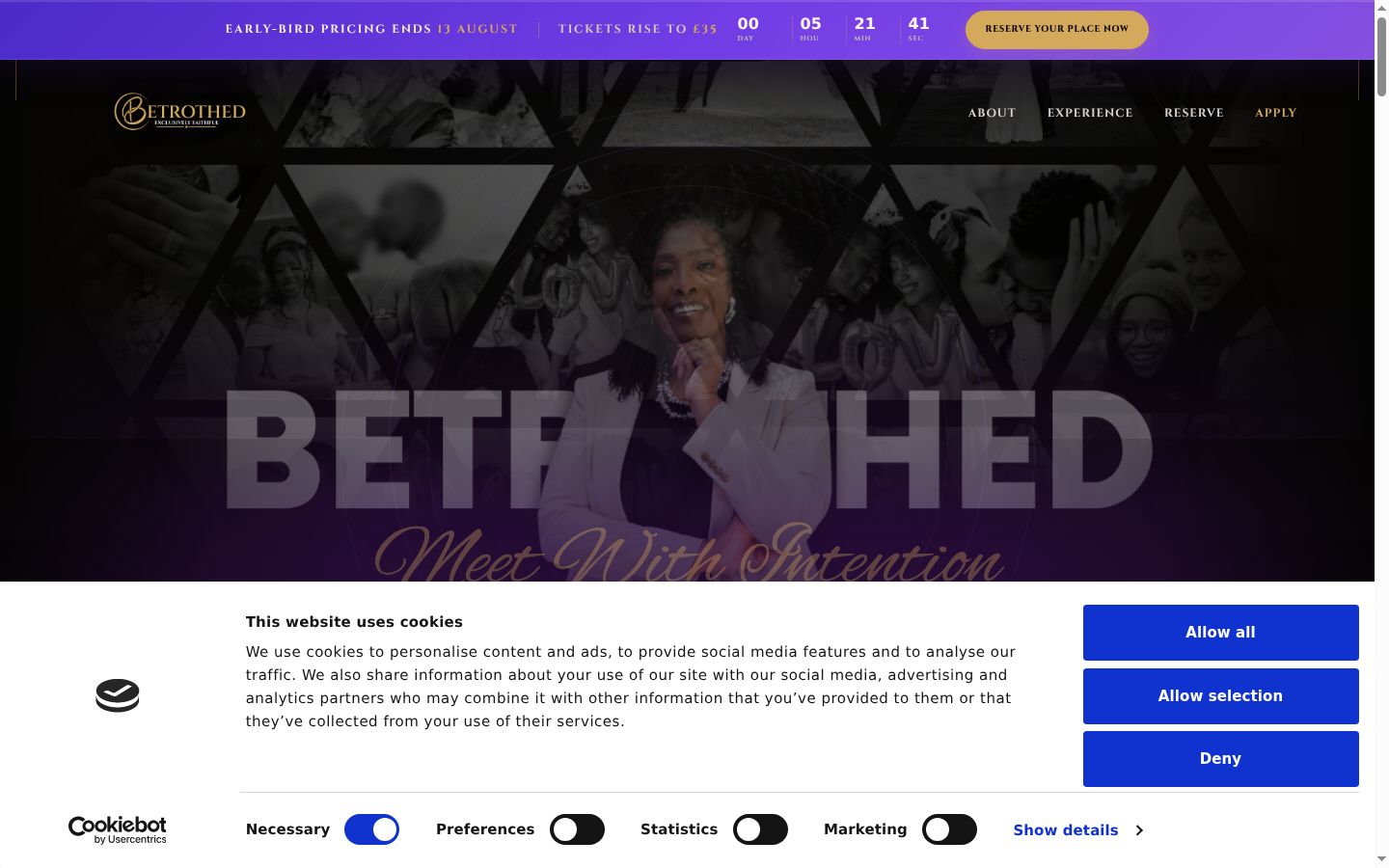 Screenshot of the consent banner shown before any interaction