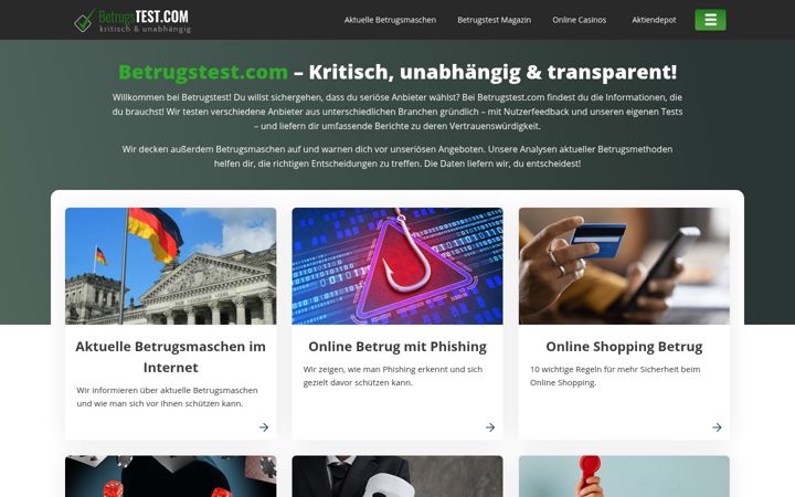 Screenshot of betrugstest.com