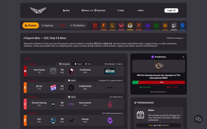 Screenshot of bets4.net