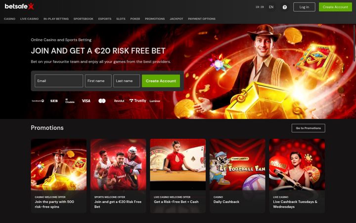 Screenshot of betsafe.lv