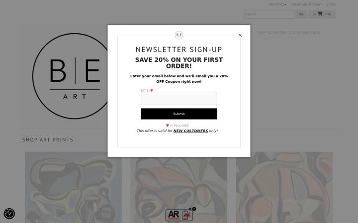 Screenshot of betseyervinart.com