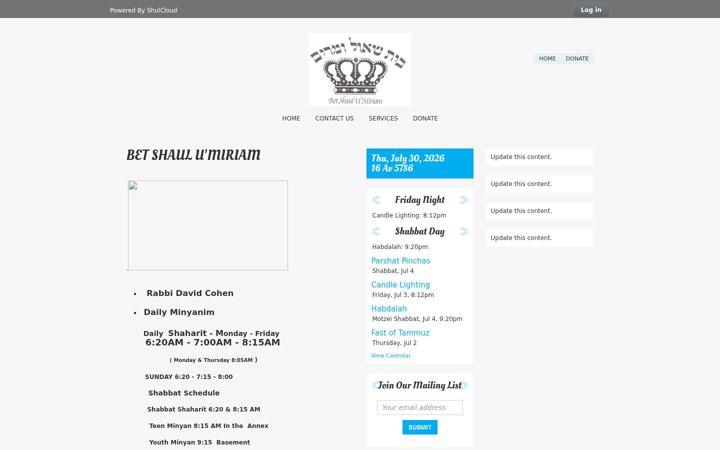 Screenshot of betshaul-u-miriam.org