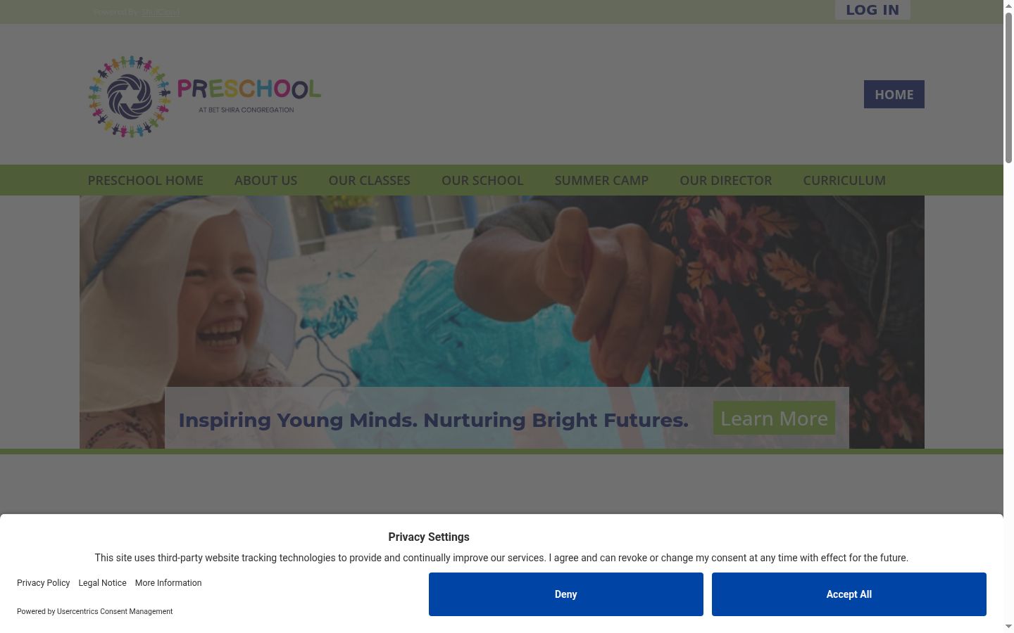 Screenshot of the consent banner shown before any interaction