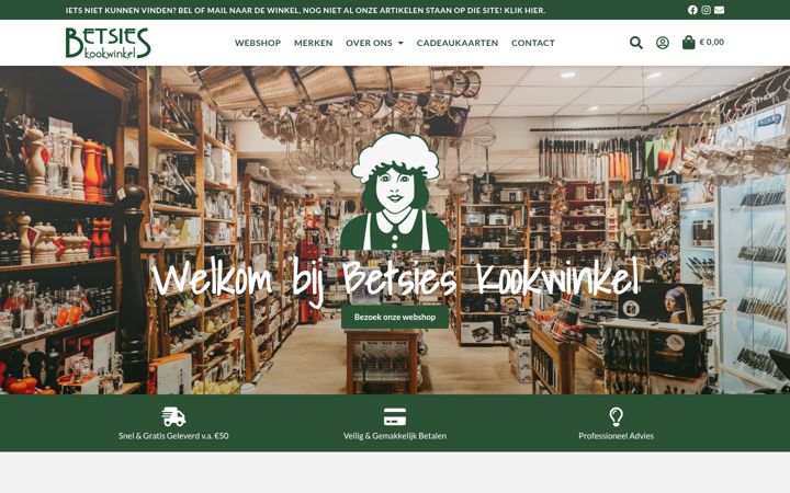 Screenshot of betsieskookwinkel.nl