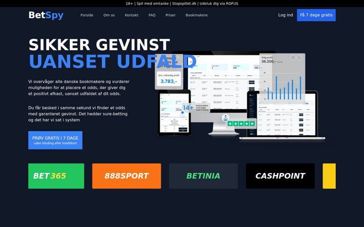 Screenshot of betspy.dk