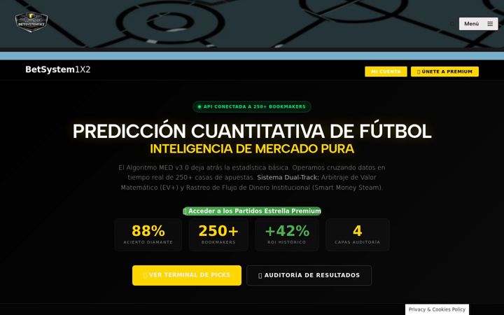 Screenshot of betsystem1x2.com