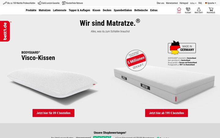 Screenshot of bett1.de
