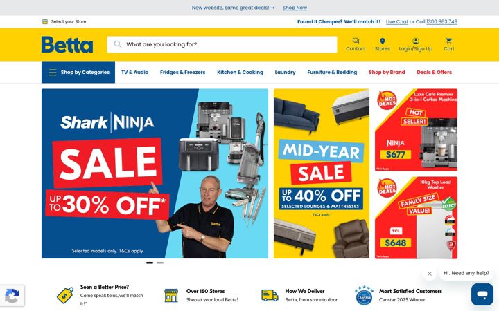 Screenshot of betta.com.au