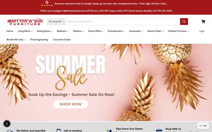 Screenshot of bettcofurniture.com