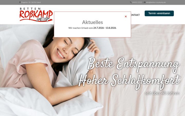 Екранна снимка на betten-rosskamp.de