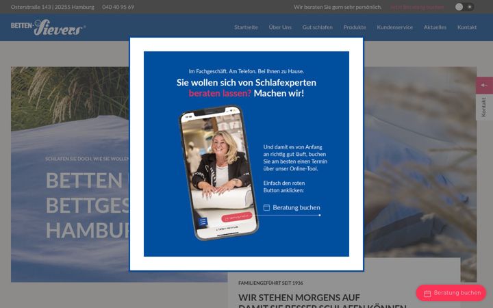 Posnetek zaslona betten-sievers.de