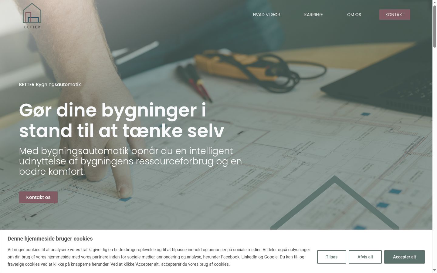 Skärmbild av samtyckesbannern som visades före någon interaktion