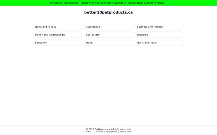 Screenshot of better10petproducts.ca