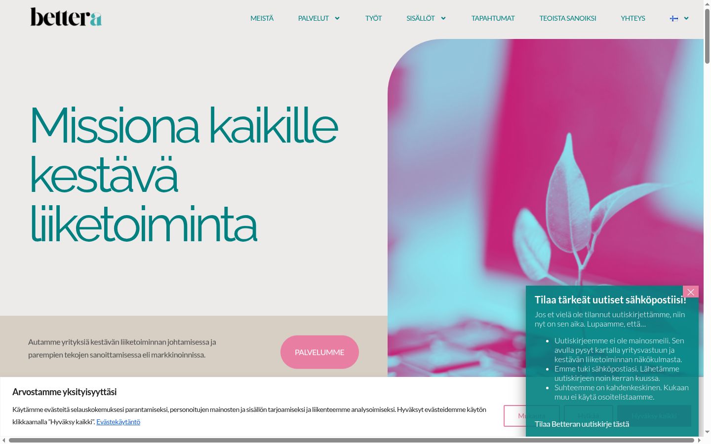 Sutikimo reklamjuostės, rodytos prieš bet kokią sąveiką, ekrano kopija