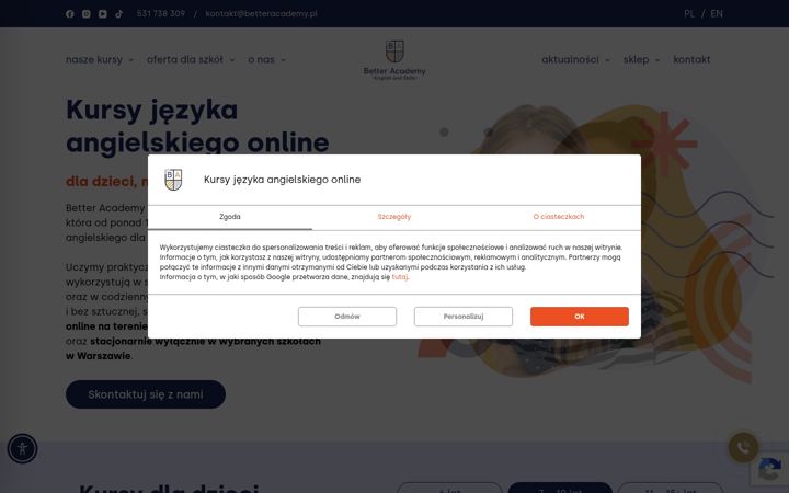 Screenshot of betteracademy.pl